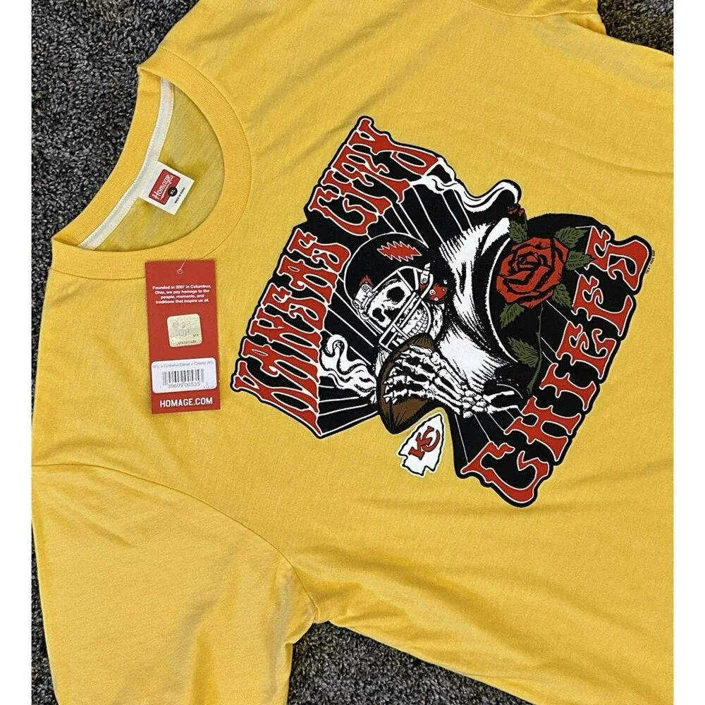 Homage NFL Kansas City Chiefs X Grateful Dead T-Shirt Men's XL NWT - Picture 8 of 16
